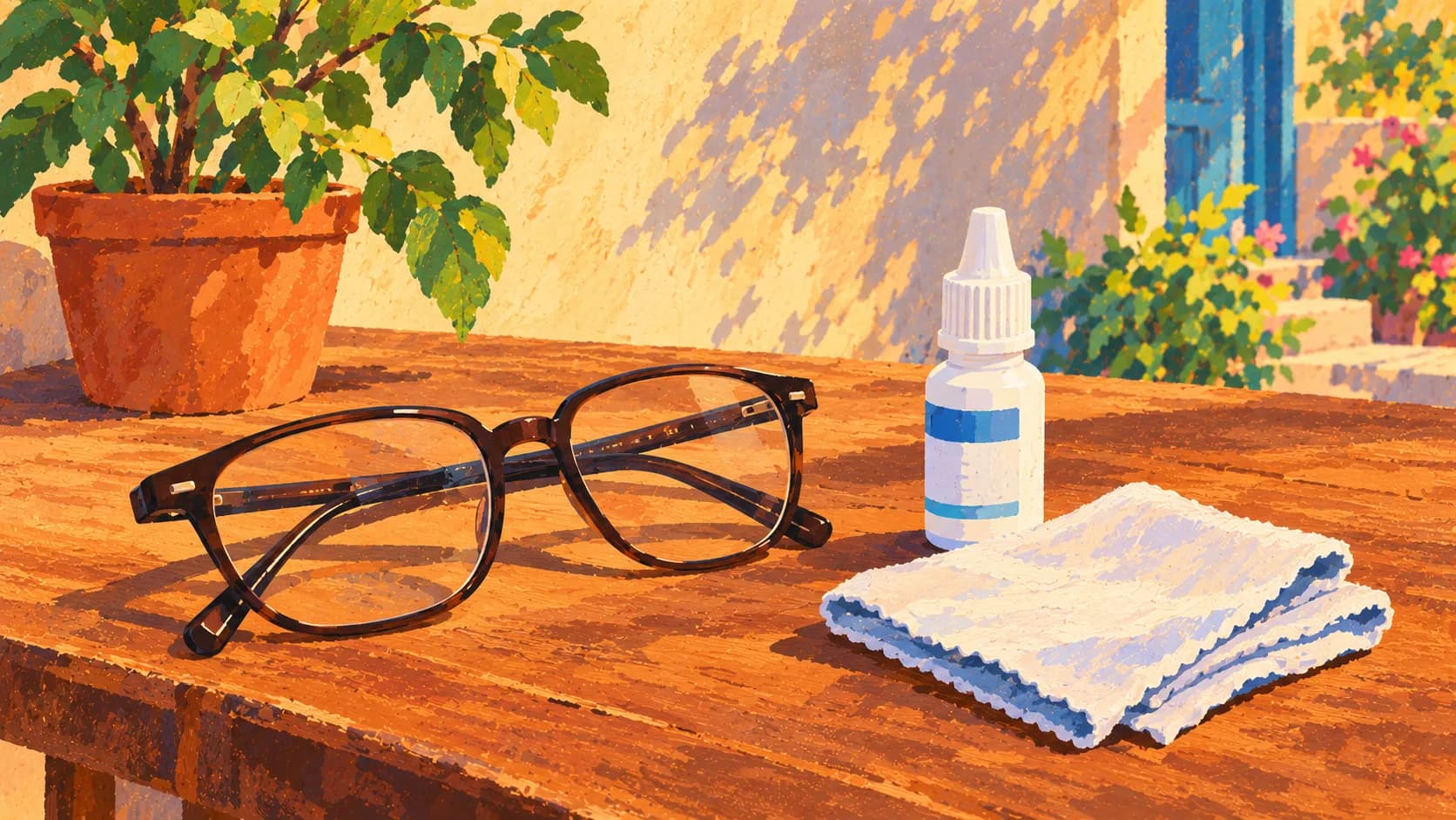 Illustration: A pair of spectacles on a table